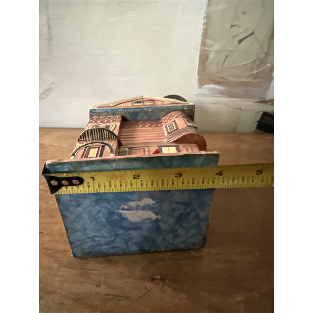 Vintage Chinese Balsa Wood‎ Straw House Trinket Box Philadelphia Meow Reo - Picture 14 of 14
